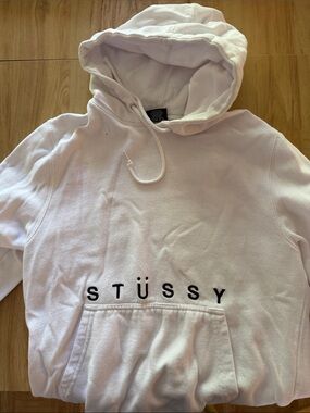 Stussy White Pullover Hoodie